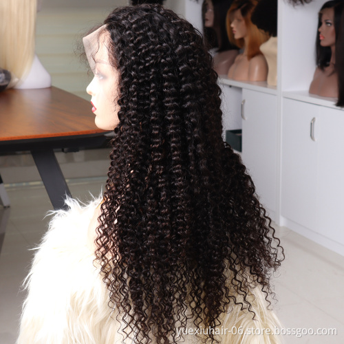HD Lace Full Virgin Brazilian Human Hair Wigs curly Transparent Lace Front Human Hair Wigs for Black Women